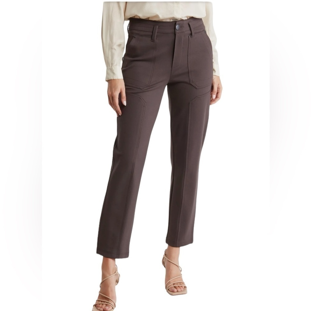 DEMOCRACY AB TECH SKY RISE Ankle Crop Pant, Pull-On Hi-Rise Expresso Size 16 NWT